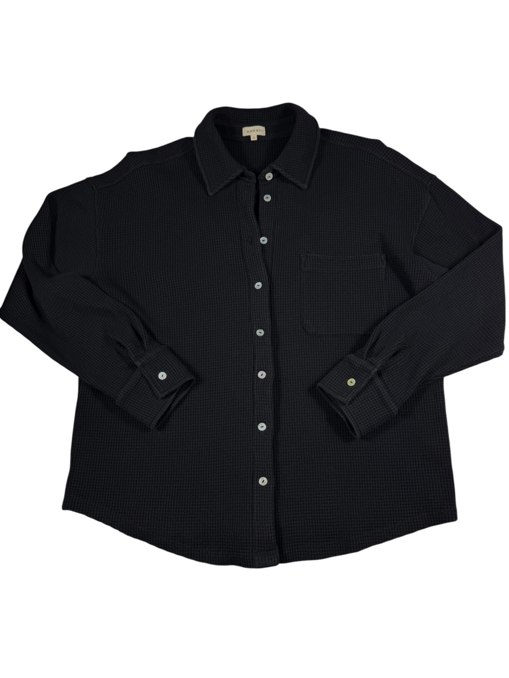 DONNI. Thermal Button Down Shirt, XS